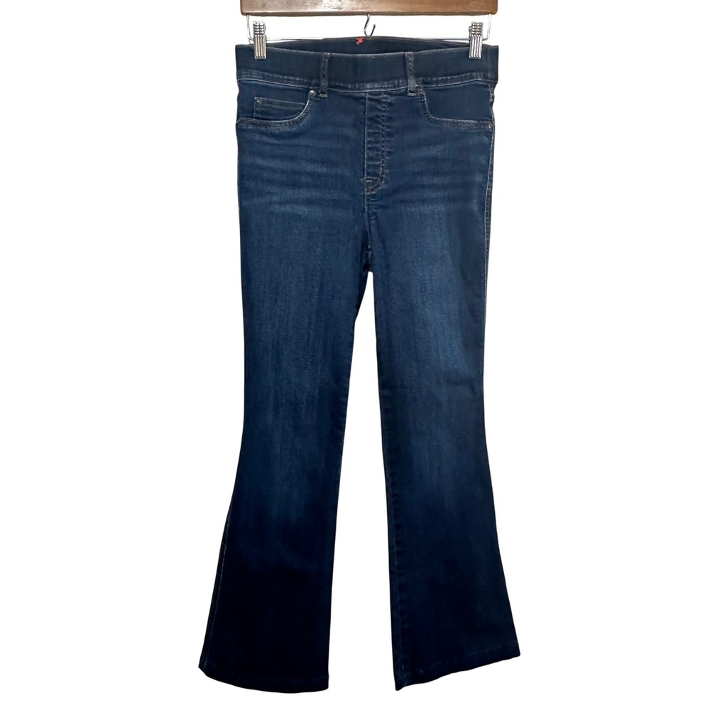 Spanx‎ Flare Jeans Women Small Pull On High Rise Dark Wash Denim 20327R